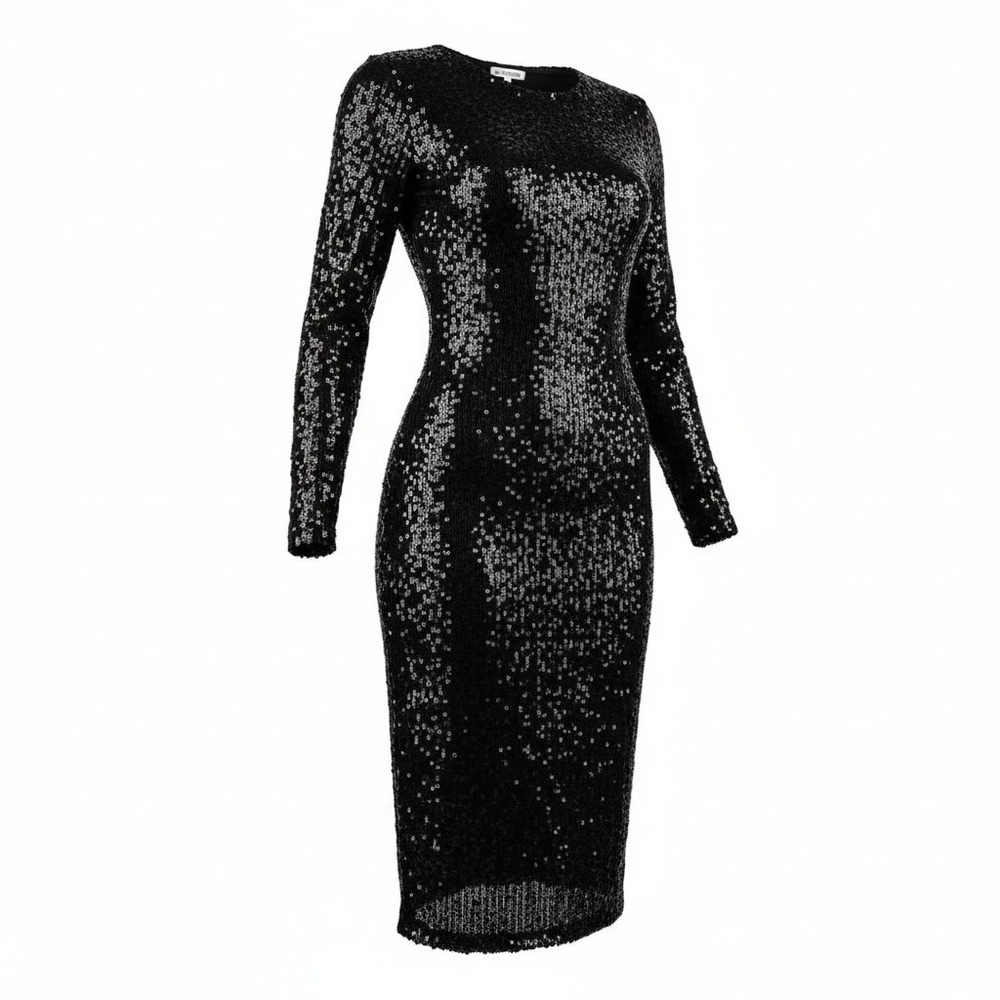 Steve Madden Ronan Dress Women S Black Sequin Party Cocktail Bodycon Holiday